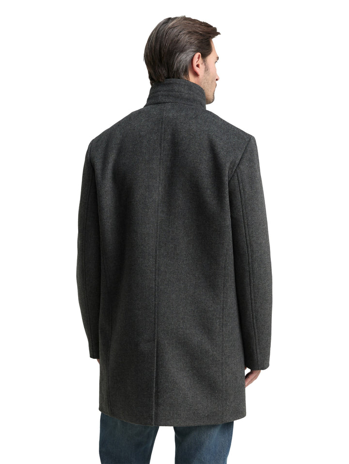2 in 1 wool coat, dark grey black herringbone 30500 Bild 4