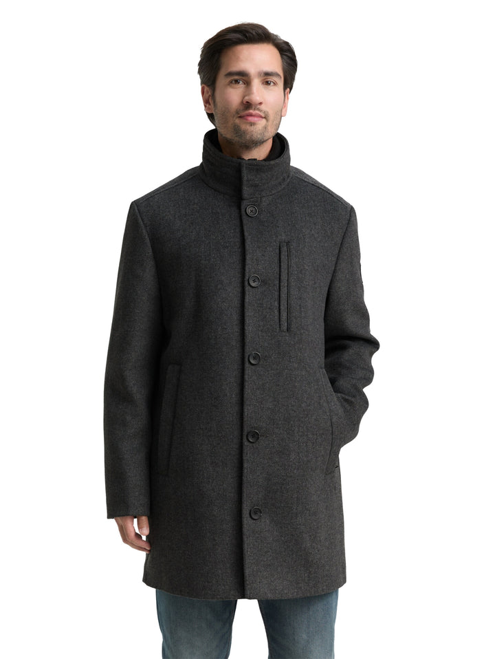 2 in 1 wool coat, dark grey black herringbone 30500 Bild 6