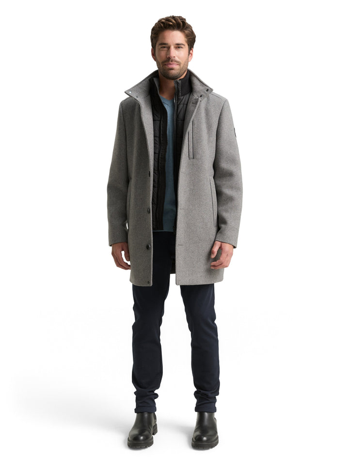 2 in 1 wool coat, light stone grey wool twill 30507 Bild 3