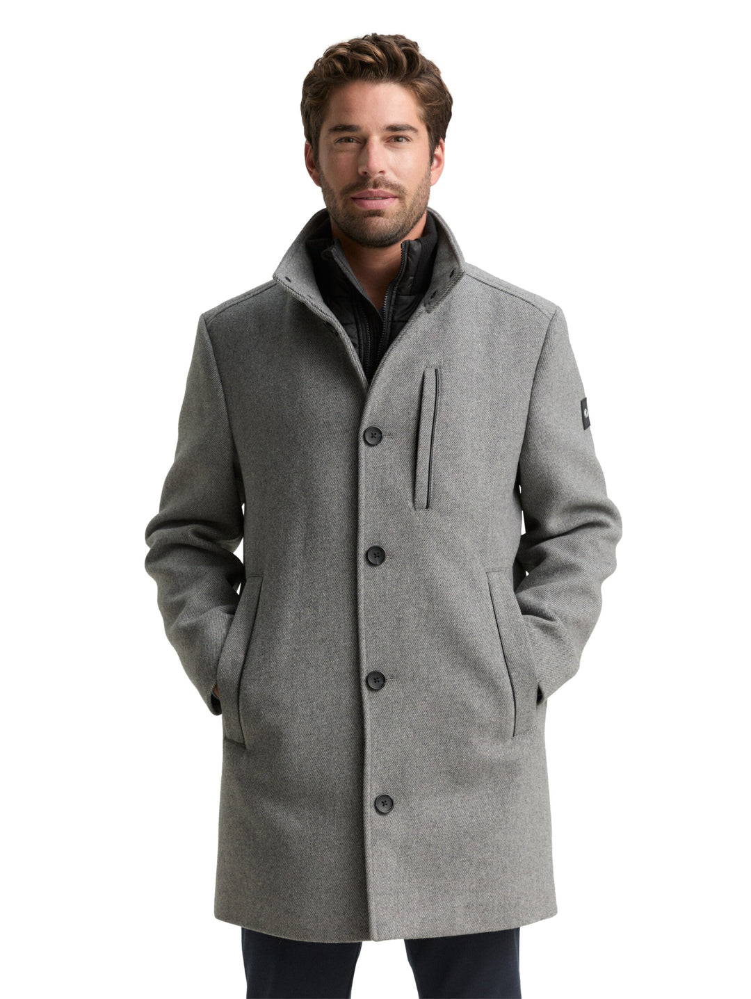 2 in 1 wool coat, light stone grey wool twill 30507 Bild 5