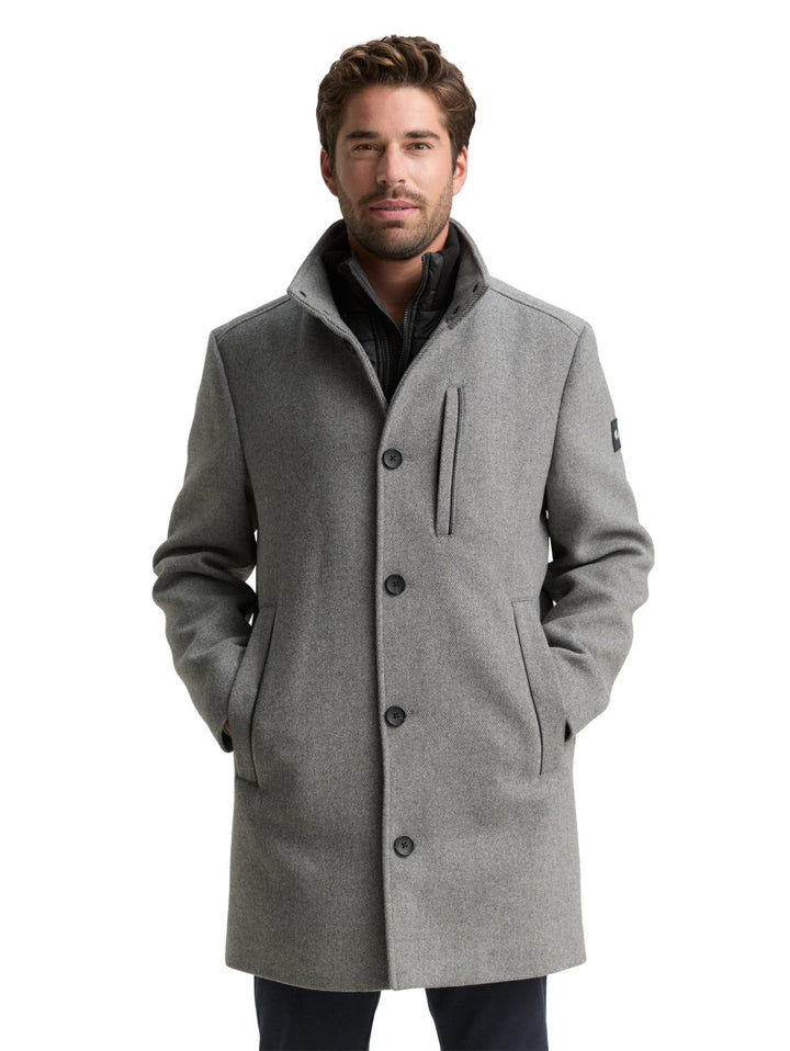 2 in 1 wool coat, light stone grey wool twill 30507 Bild 5