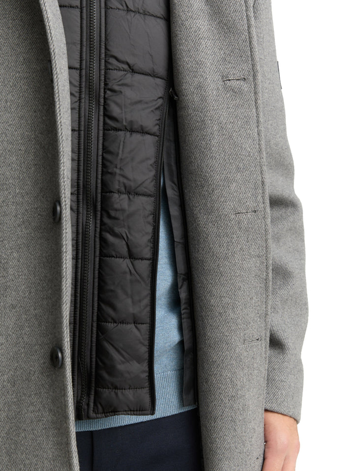 2 in 1 wool coat, light stone grey wool twill 30507 Bild 6