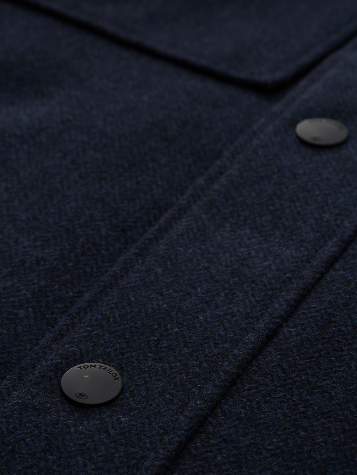 2 in 1 wool jacket, blue small herringbone 32530 Bild 2
