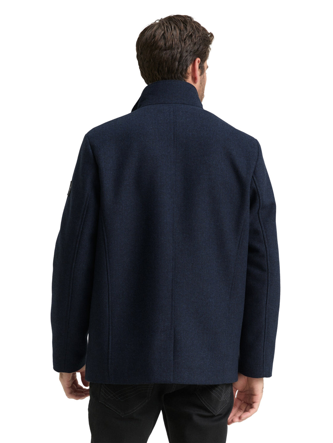 2 in 1 wool jacket, blue small herringbone 32530 Bild 4