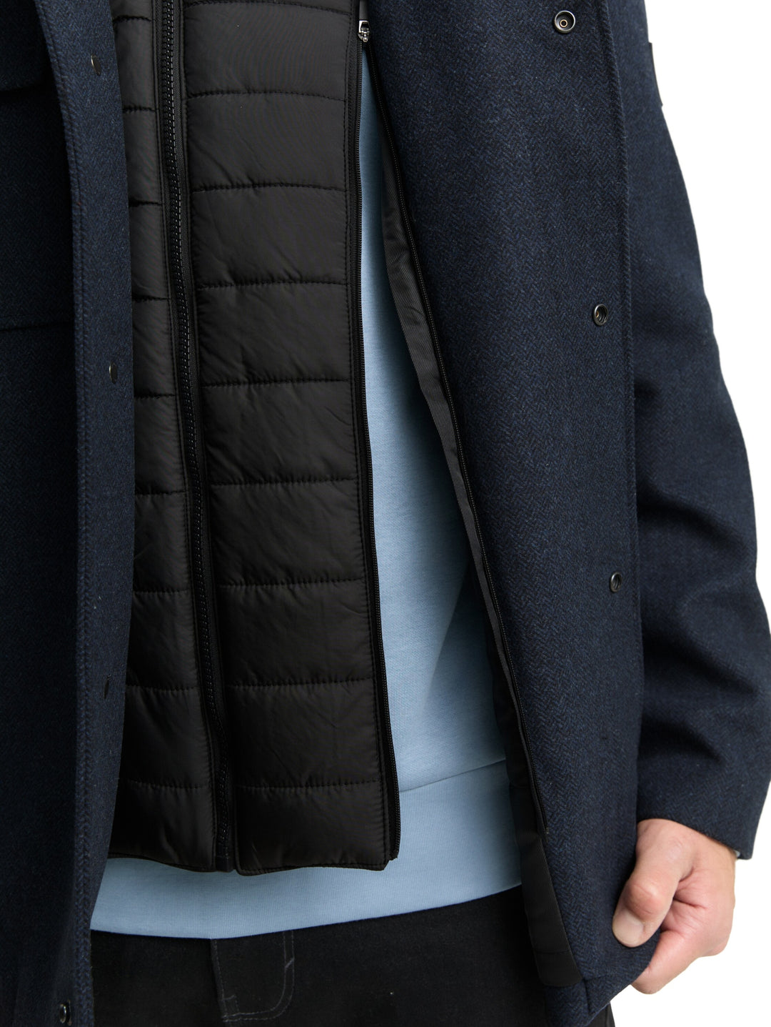 2 in 1 wool jacket, blue small herringbone 32530 Bild 6