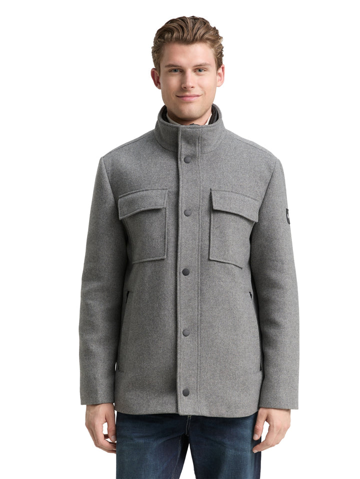 2 in 1 wool jacket, light stone grey wool twill 30507 Bild 5