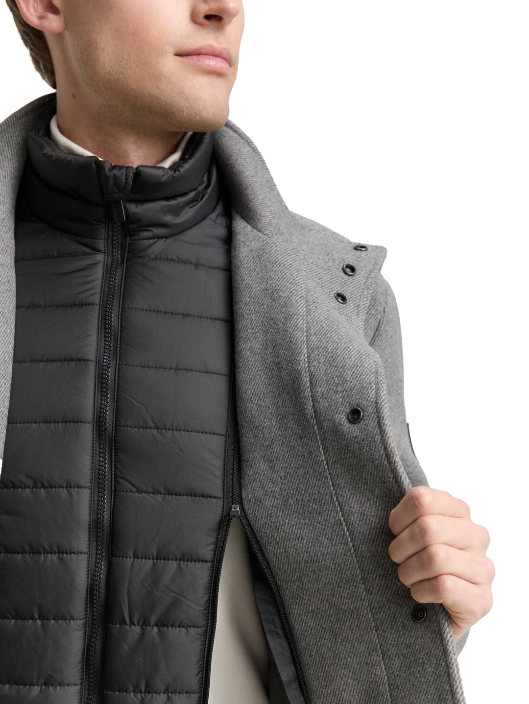 2 in 1 wool jacket, light stone grey wool twill 30507 Bild 6