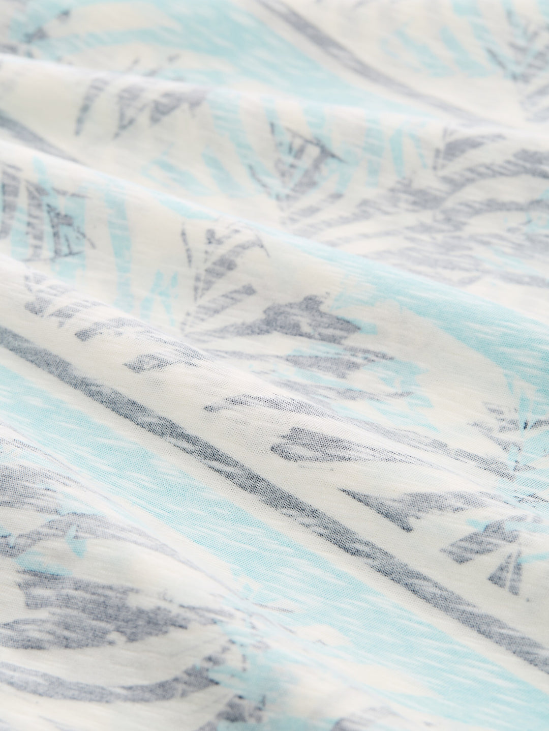 allover inside printed t-shirt, blue teal leaf stripe 39824 Bild 2