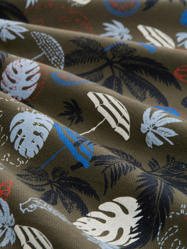 allover printed polo, leaf green beach design 40190 Bild 2