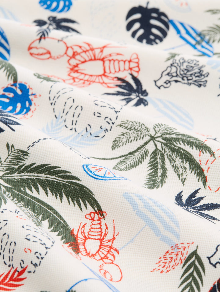 allover printed polo, off white beach design 40189 Bild 2