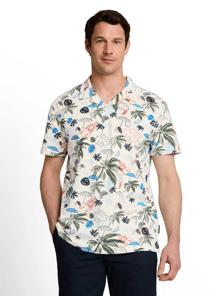 allover printed polo, off white beach design 40189 Bild 5