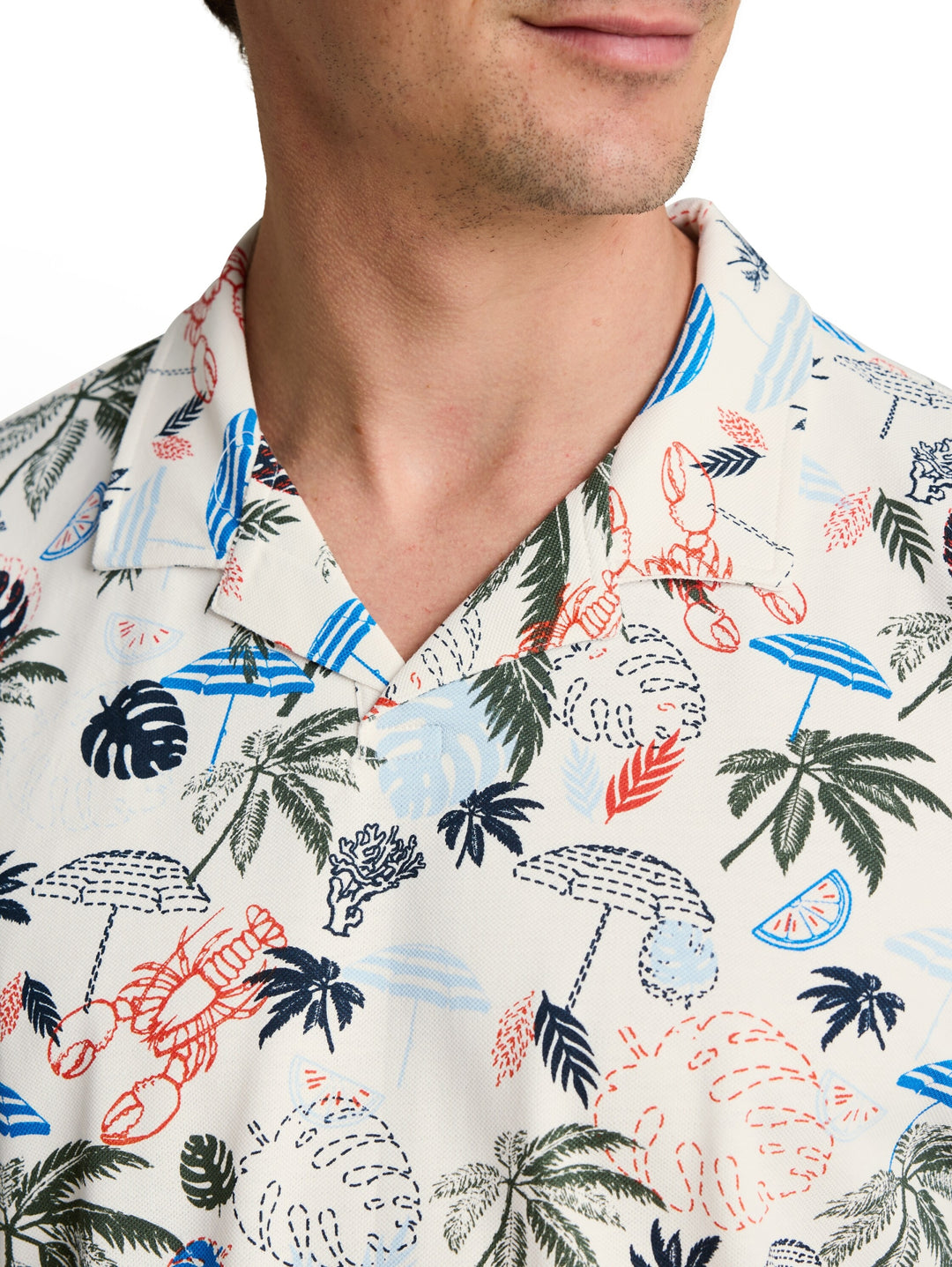 allover printed polo, off white beach design 40189 Bild 6