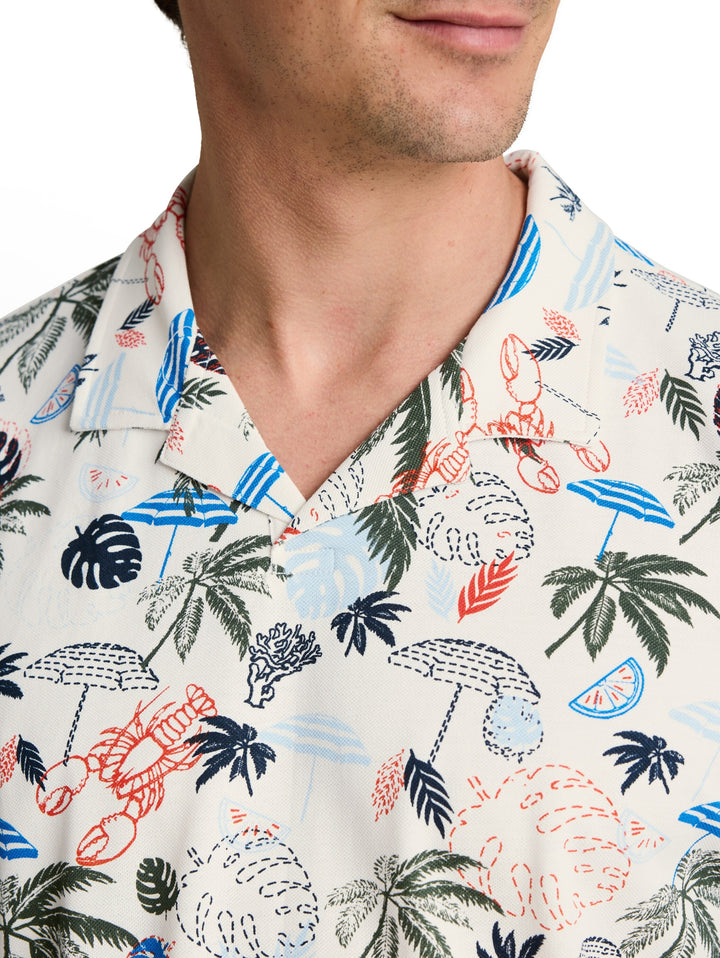 allover printed polo, off white beach design 40189 Bild 6