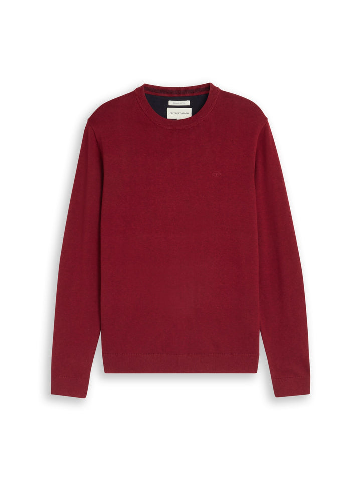 basic crewneck knit, carlet red melange 41199 Bild 1