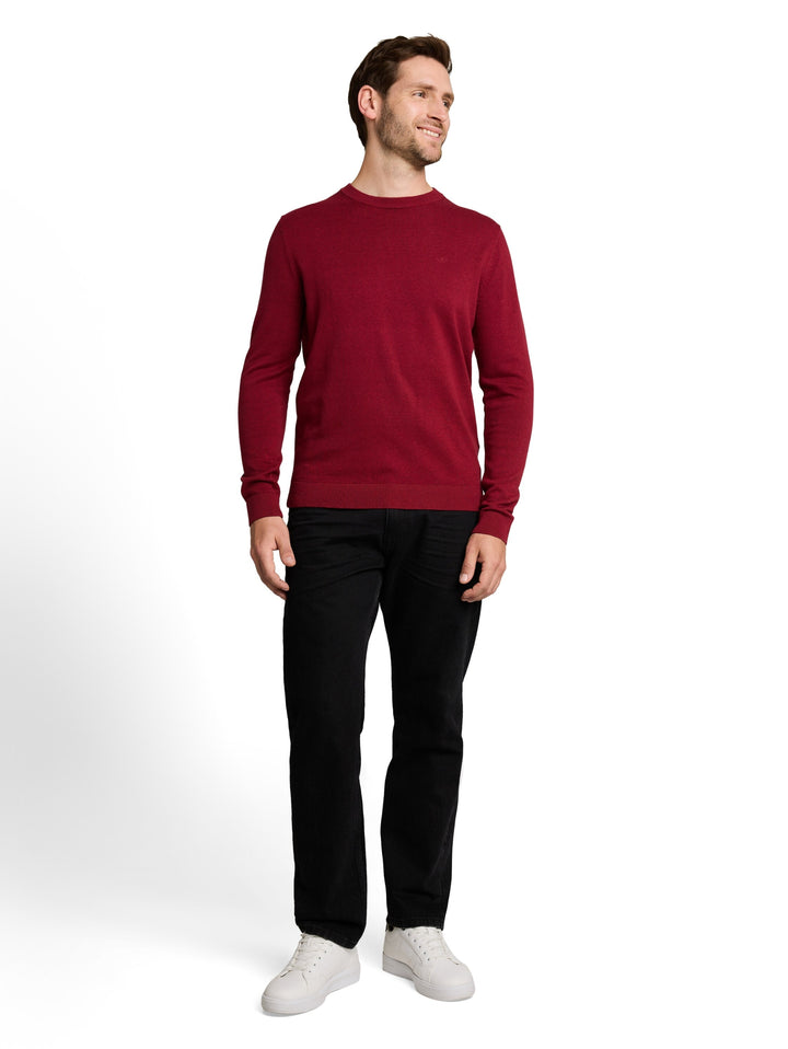 basic crewneck knit, carlet red melange 41199 Bild 3