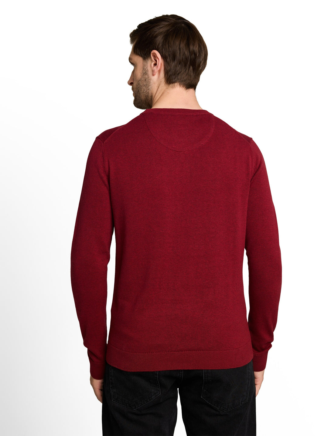 basic crewneck knit, carlet red melange 41199 Bild 4