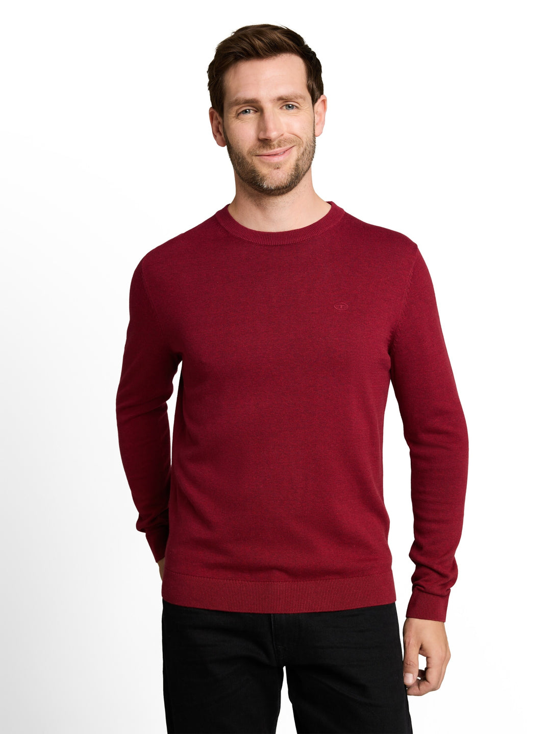 basic crewneck knit, carlet red melange 41199 Bild 5