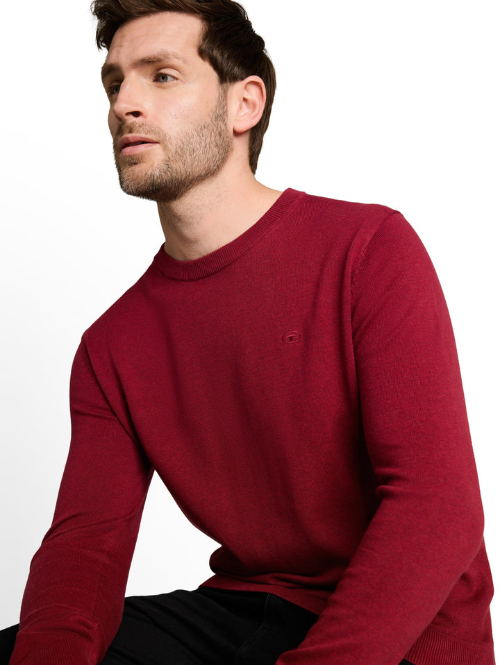 basic crewneck knit, carlet red melange 41199 Bild 6