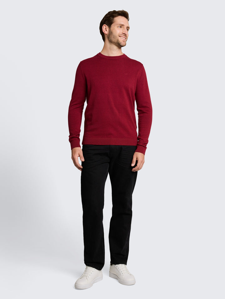 basic crewneck knit, carlet red melange 41199 Bild 7