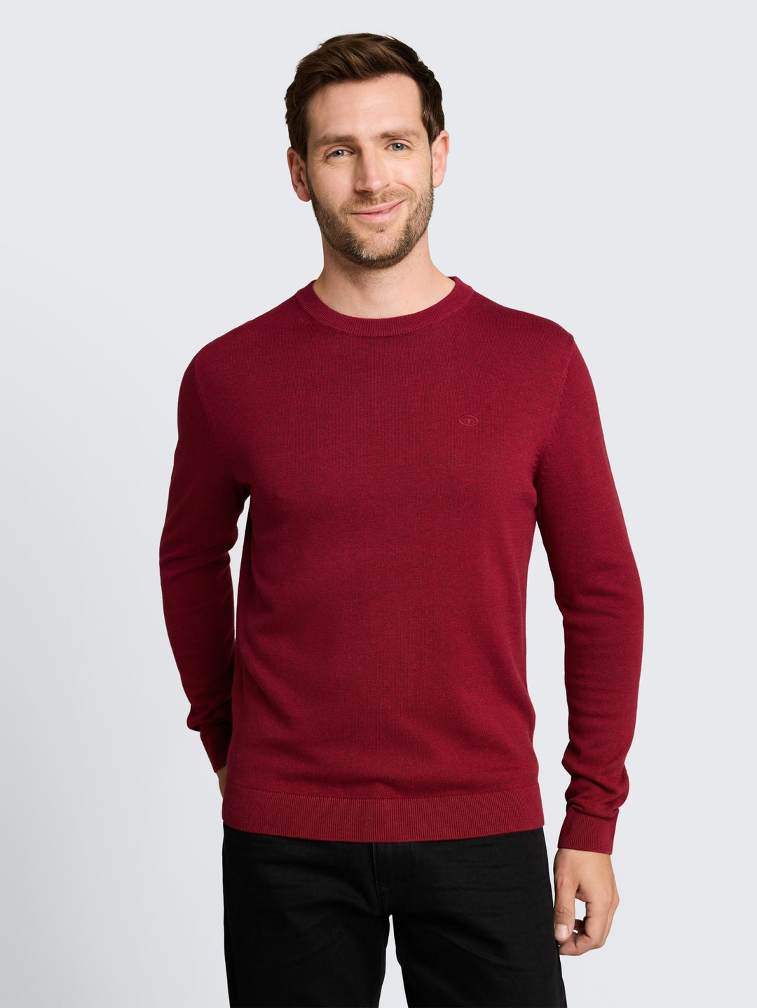 basic crewneck knit, carlet red melange 41199 Bild 8