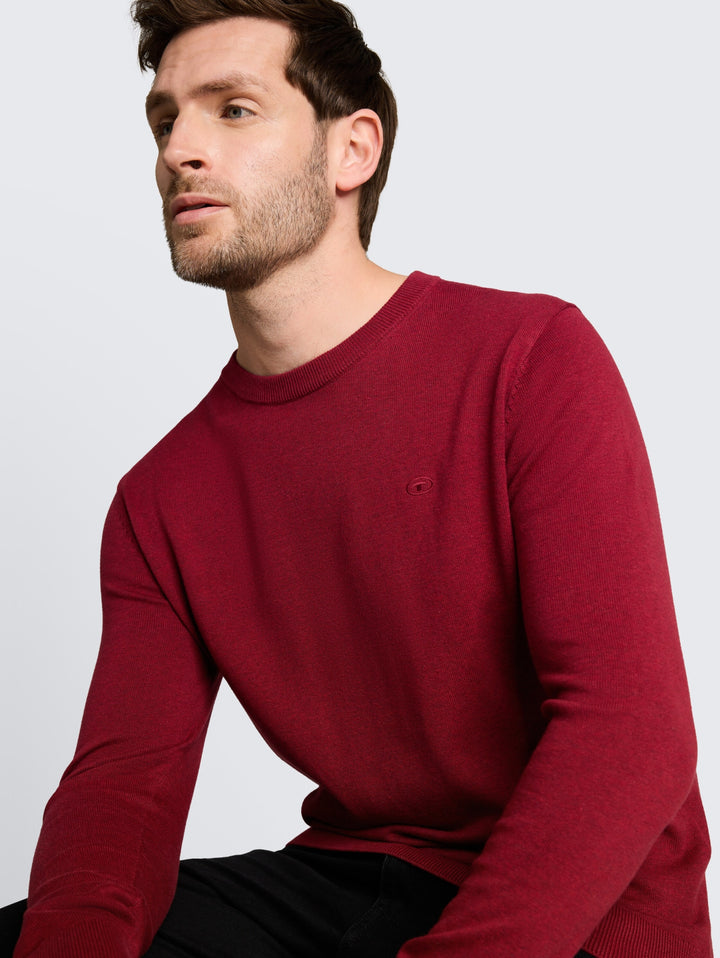 basic crewneck knit, carlet red melange 41199 Bild 9