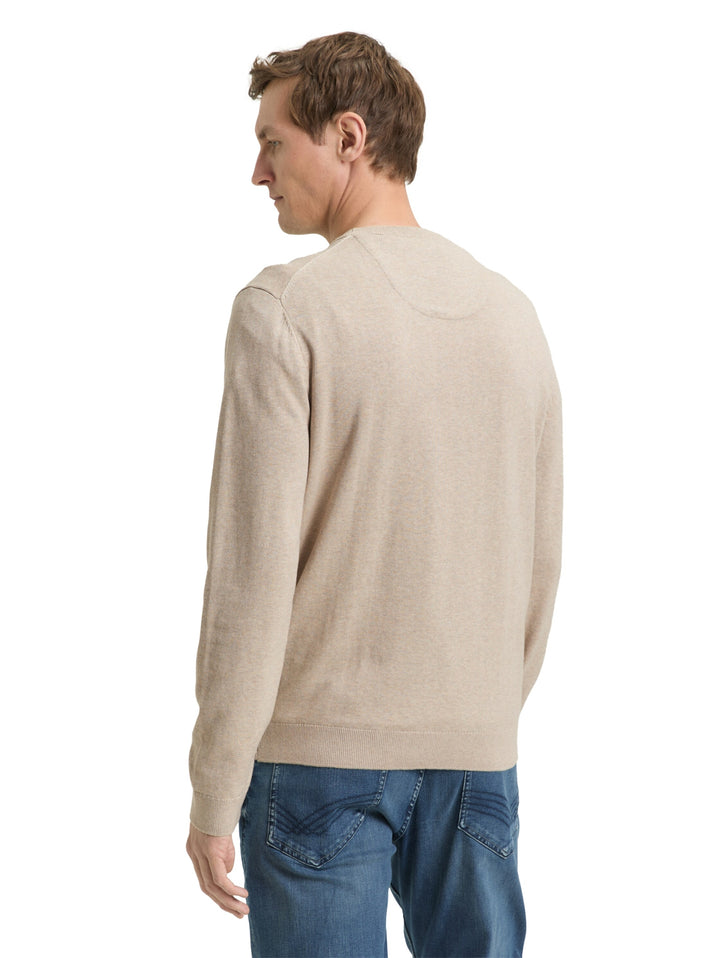 basic crewneck knit, cashew beige melange 38310 Bild 4