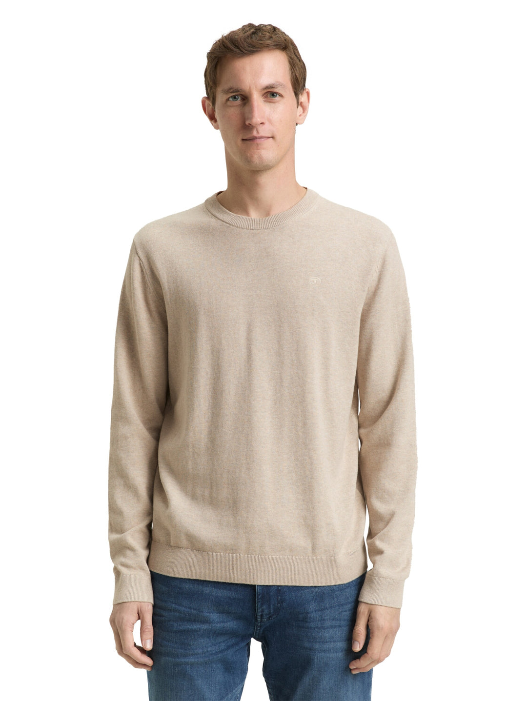 basic crewneck knit, cashew beige melange 38310 Bild 5