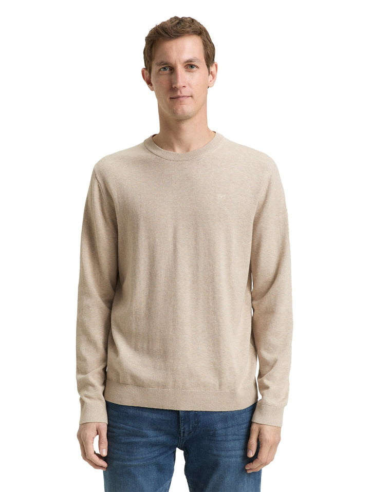 basic crewneck knit, cashew beige melange 38310 Bild 5