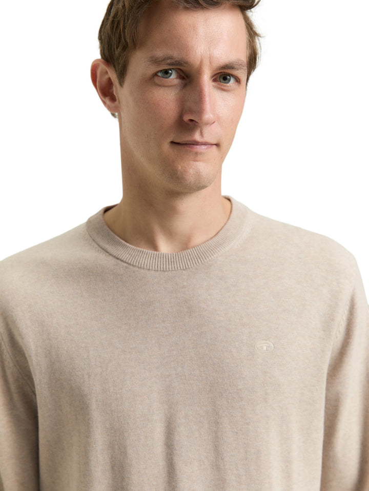 basic crewneck knit, cashew beige melange 38310 Bild 6