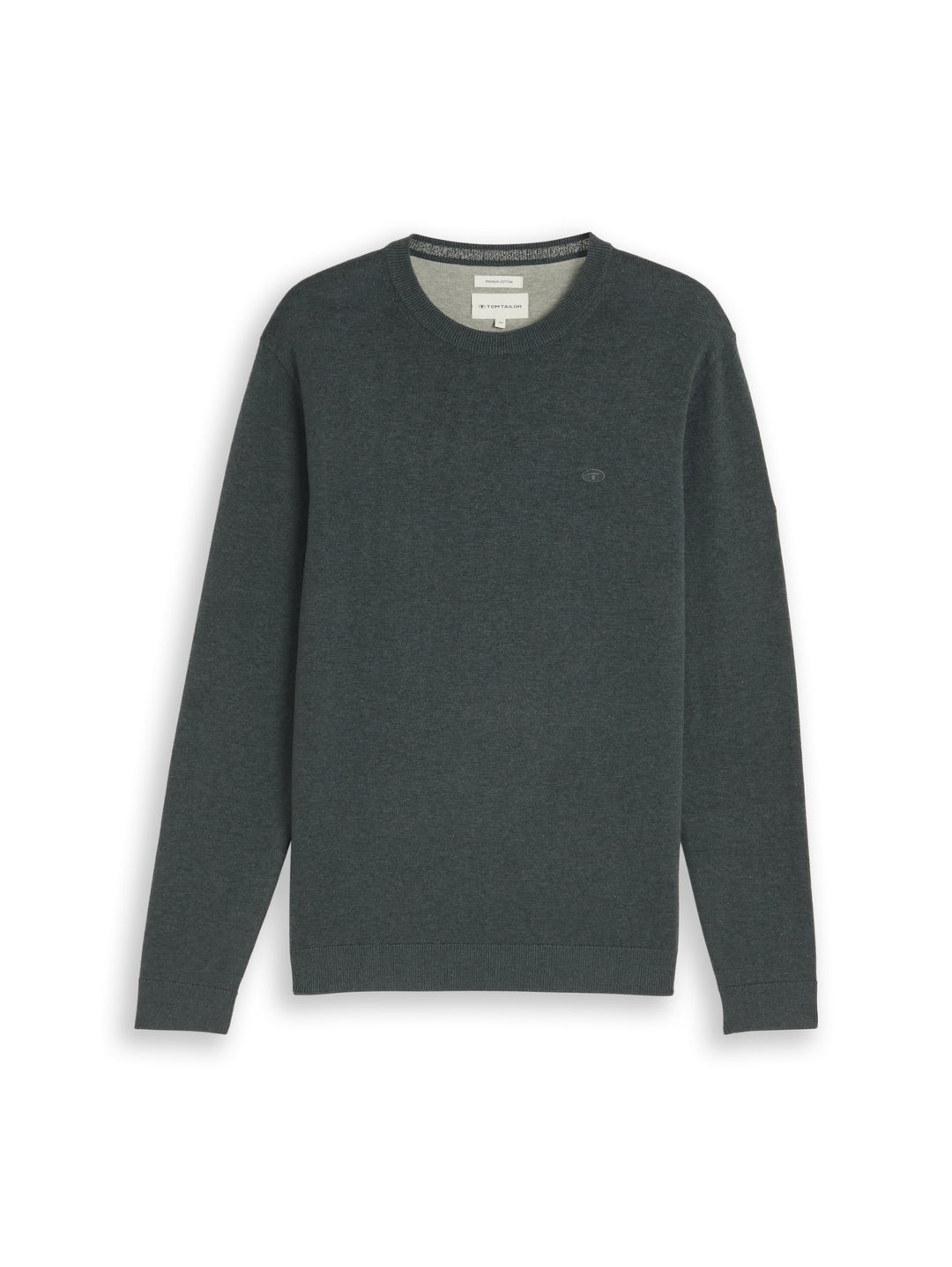 basic crewneck knit, darkest olive melange 40543 Bild 1
