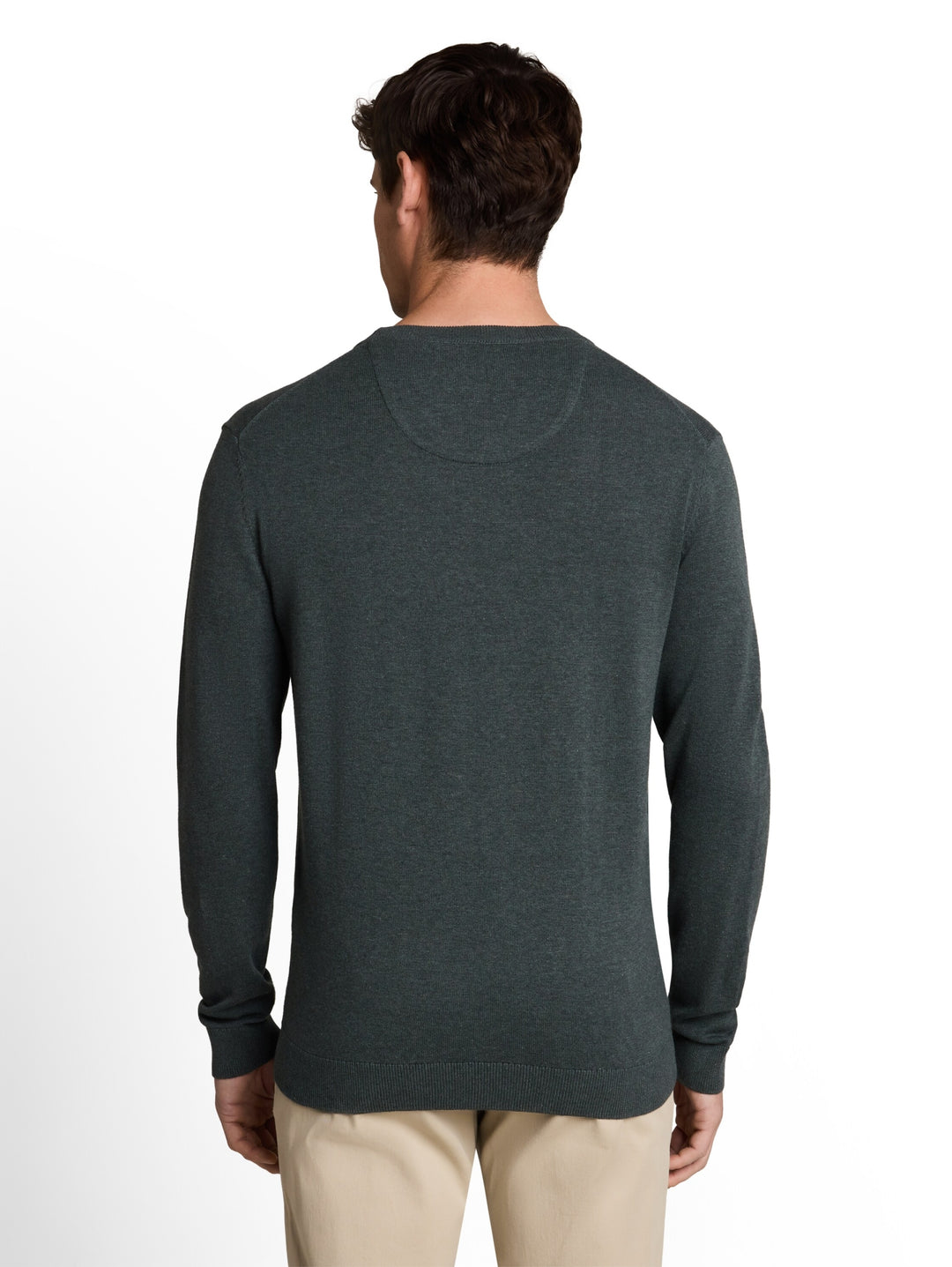 basic crewneck knit, darkest olive melange 40543 Bild 4