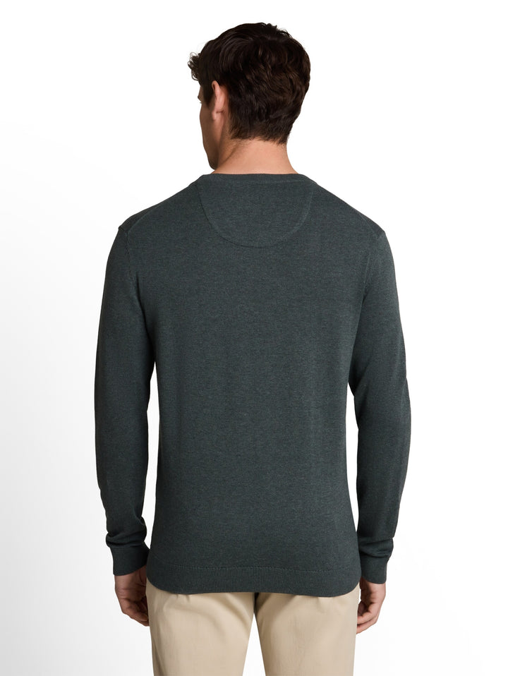 basic crewneck knit, darkest olive melange 40543 Bild 4