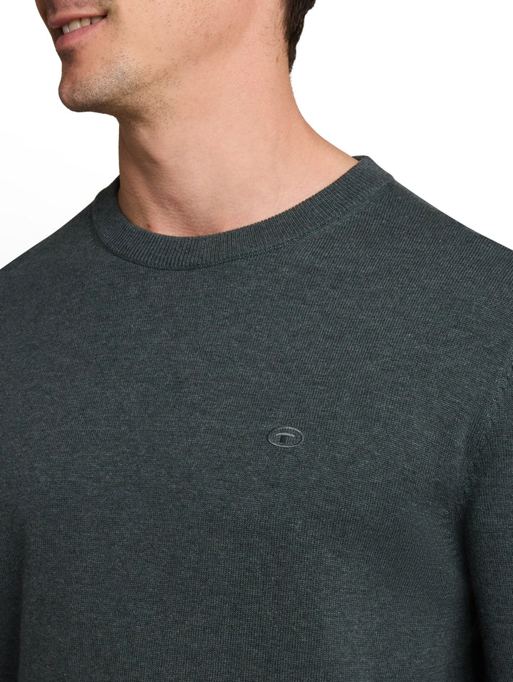 basic crewneck knit, darkest olive melange 40543 Bild 5