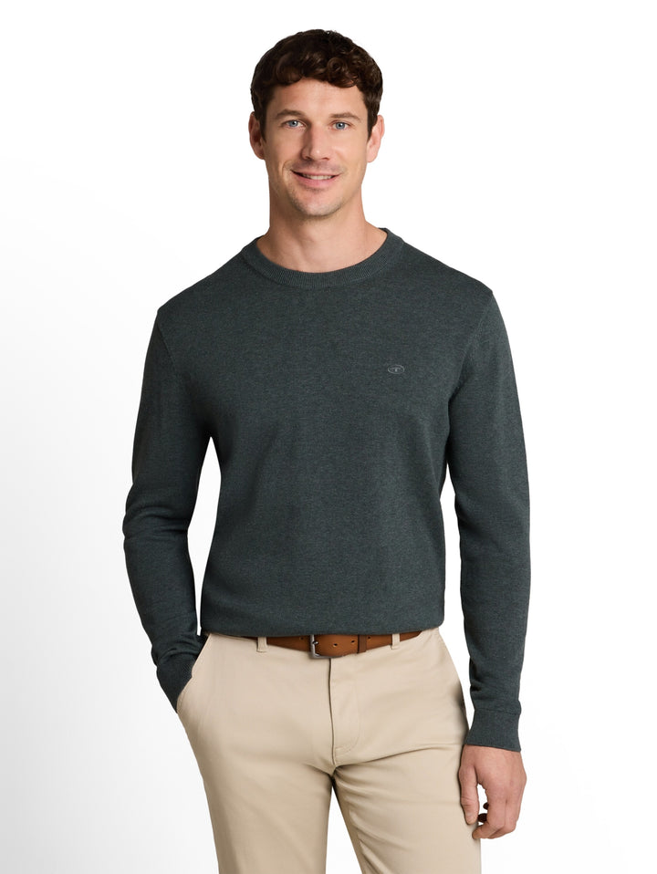 basic crewneck knit, darkest olive melange 40543 Bild 6