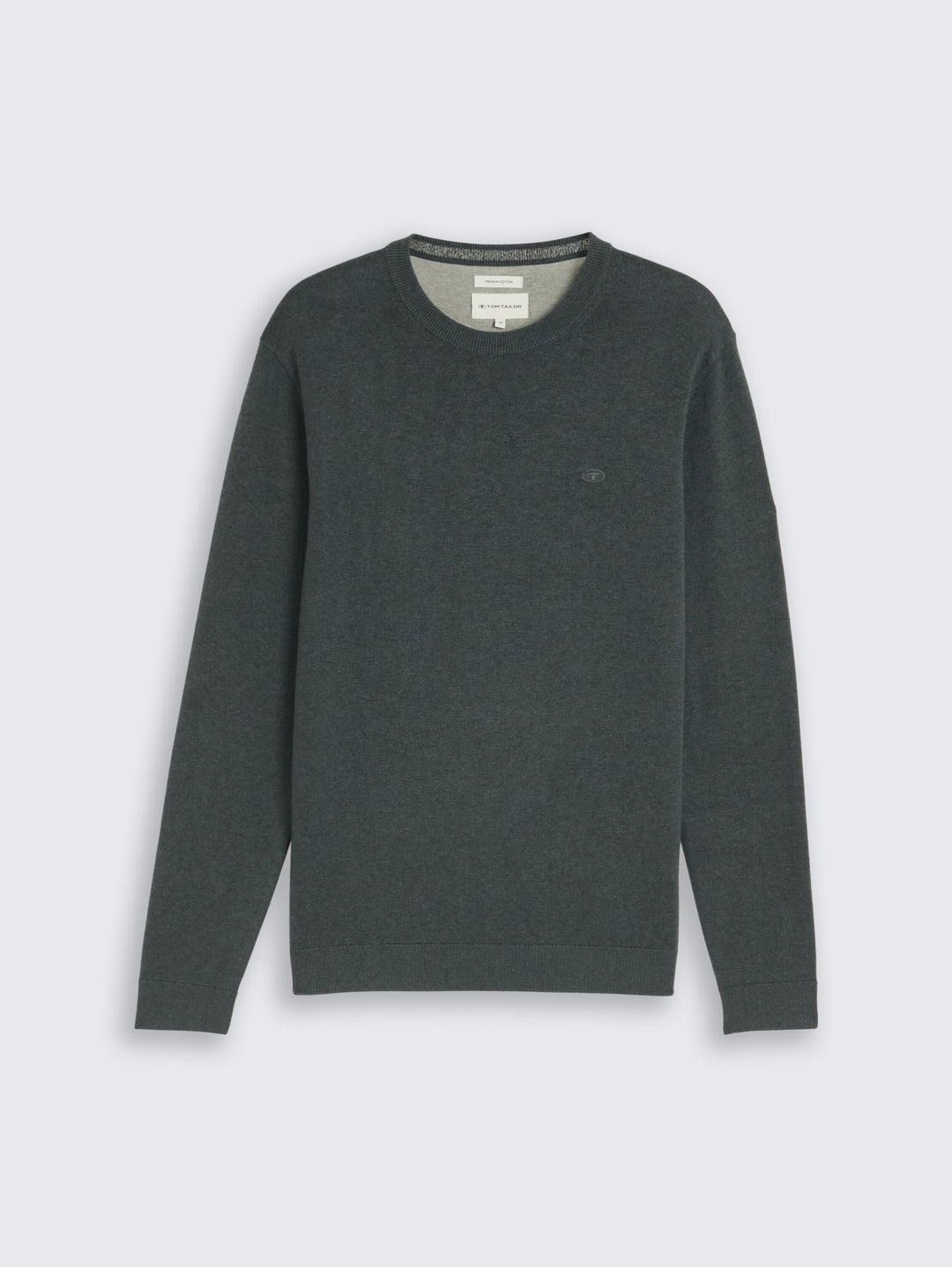 basic crewneck knit, darkest olive melange 40543 Bild 7