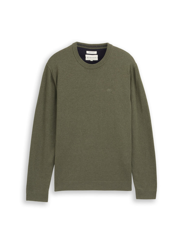 basic crewneck knit, tea leaf melange 39401 Bild 1