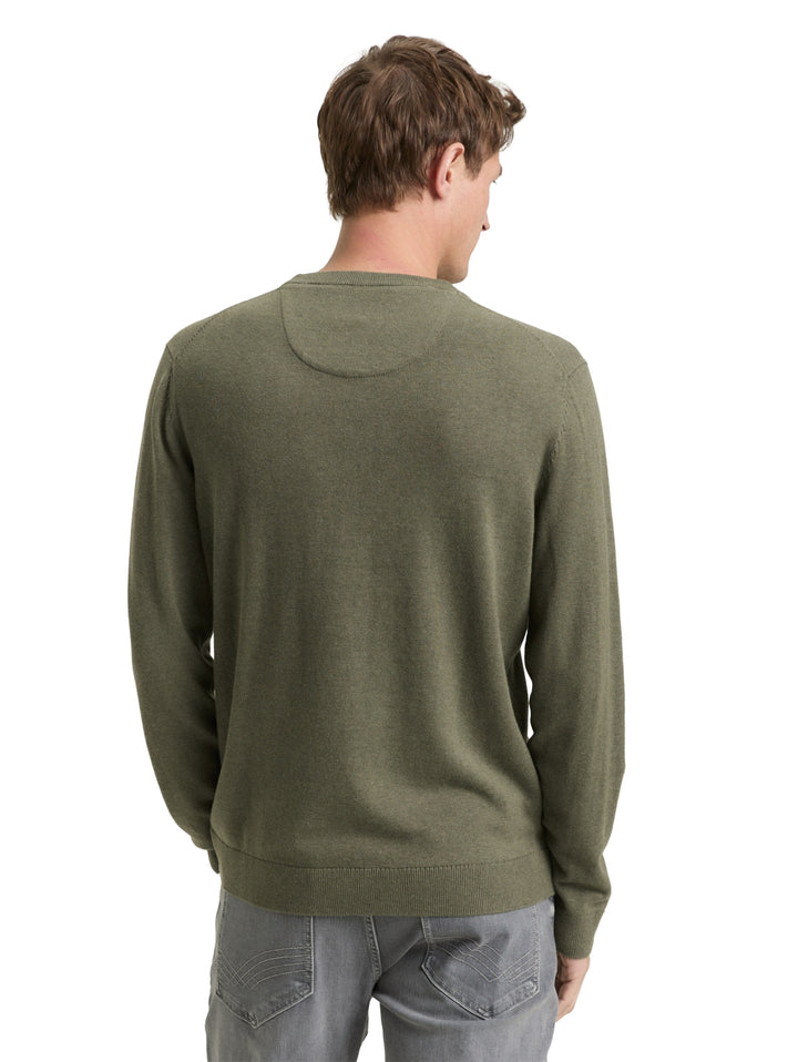 basic crewneck knit, tea leaf melange 39401 Bild 4