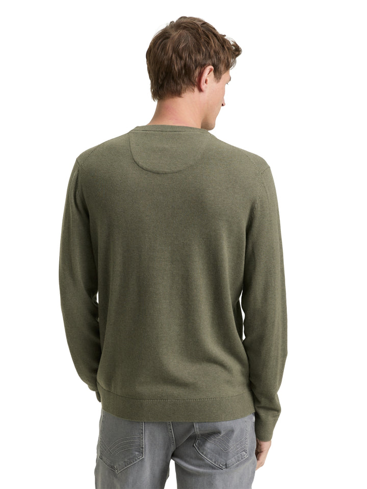 basic crewneck knit, tea leaf melange 39401 Bild 4