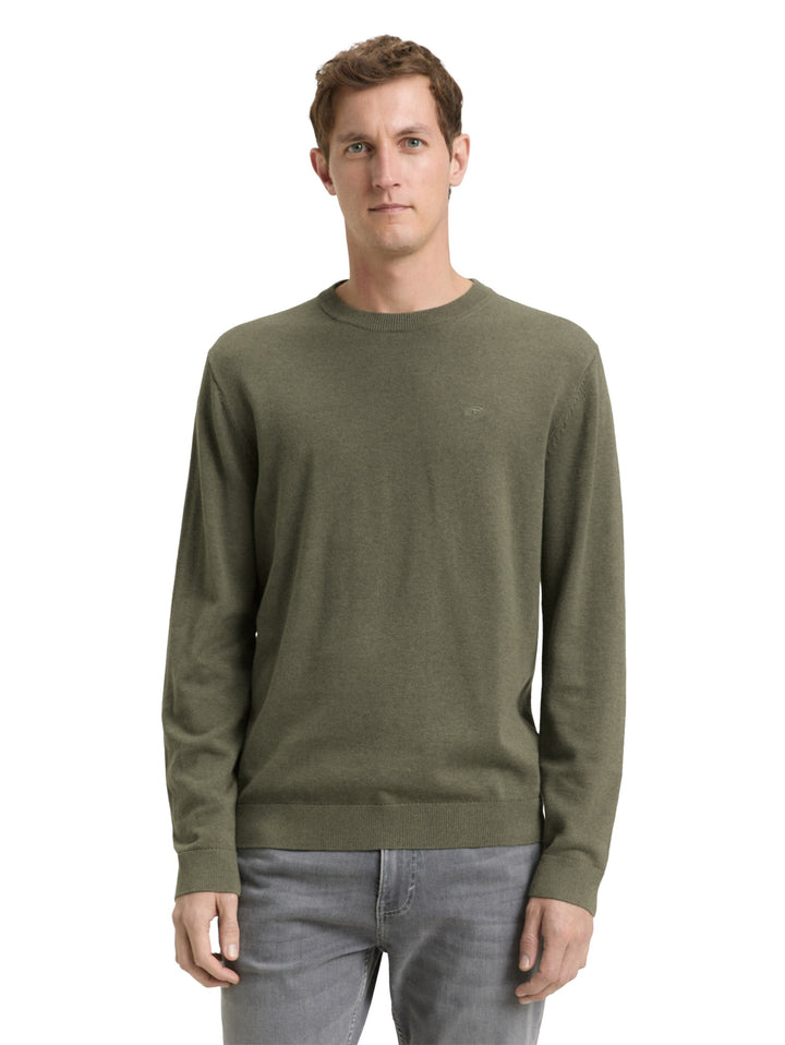 basic crewneck knit, tea leaf melange 39401 Bild 5