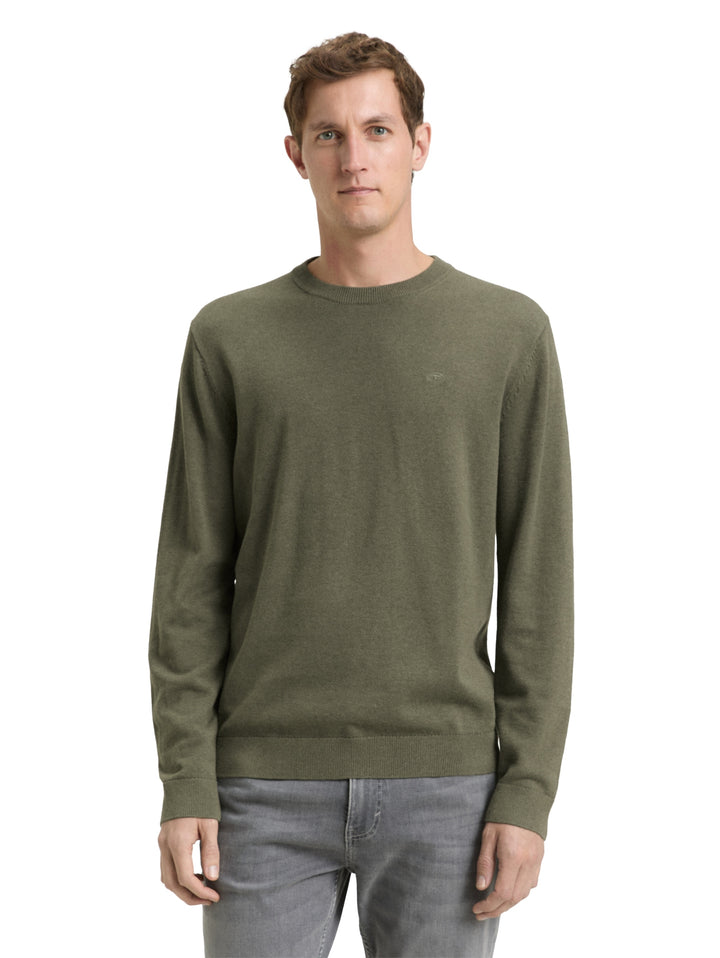 basic crewneck knit, tea leaf melange 39401 Bild 5