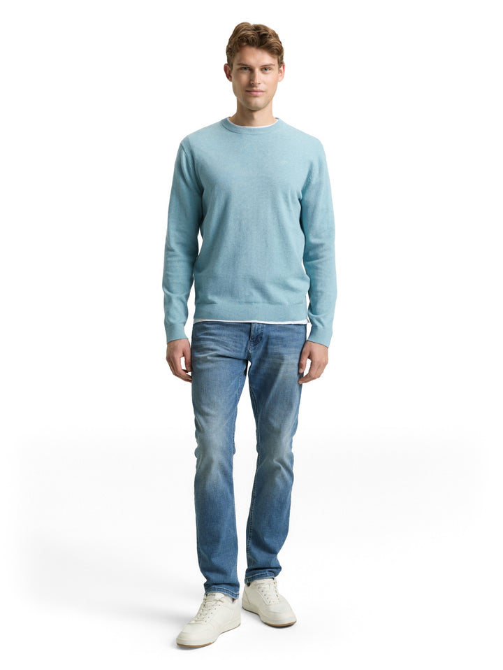 basic crewneck knit, tourmaline melange 39104 Bild 3