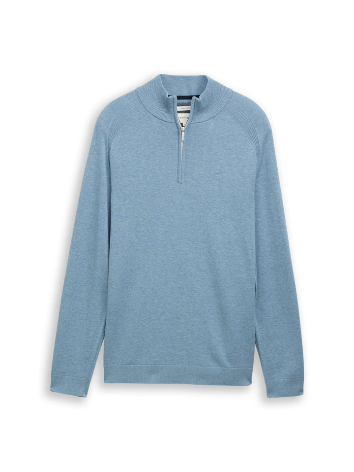 basic knit troyer, faded blue melange 39094 Bild 1