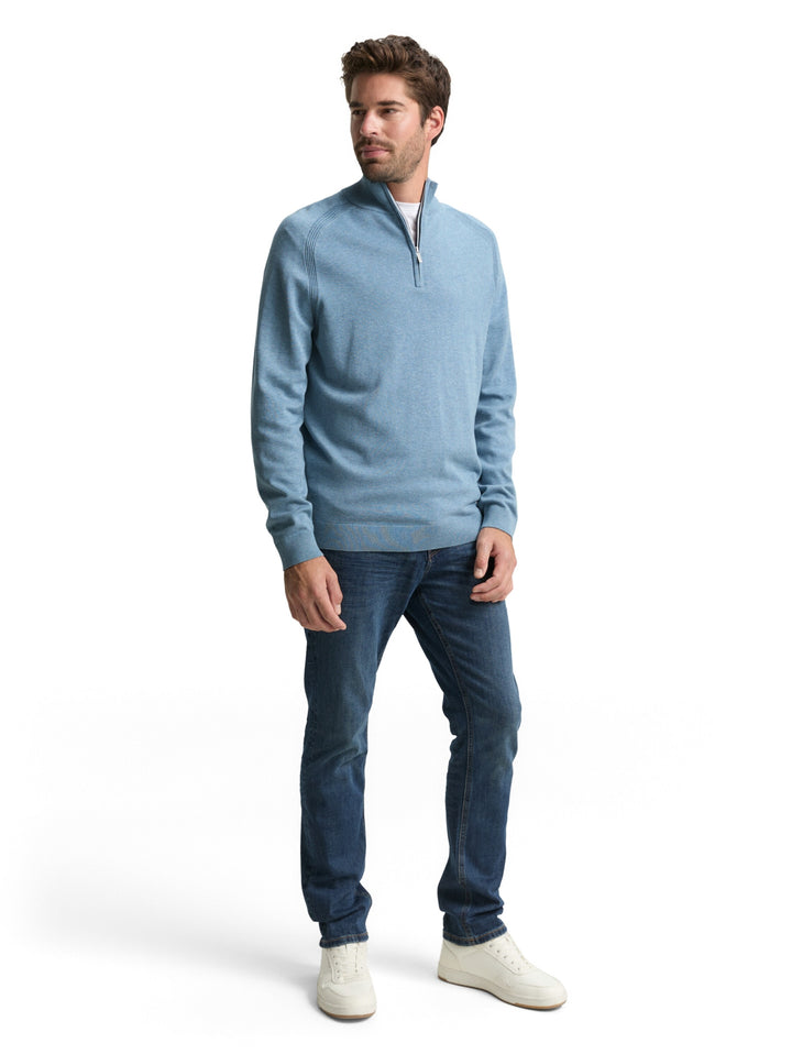 basic knit troyer, faded blue melange 39094 Bild 3
