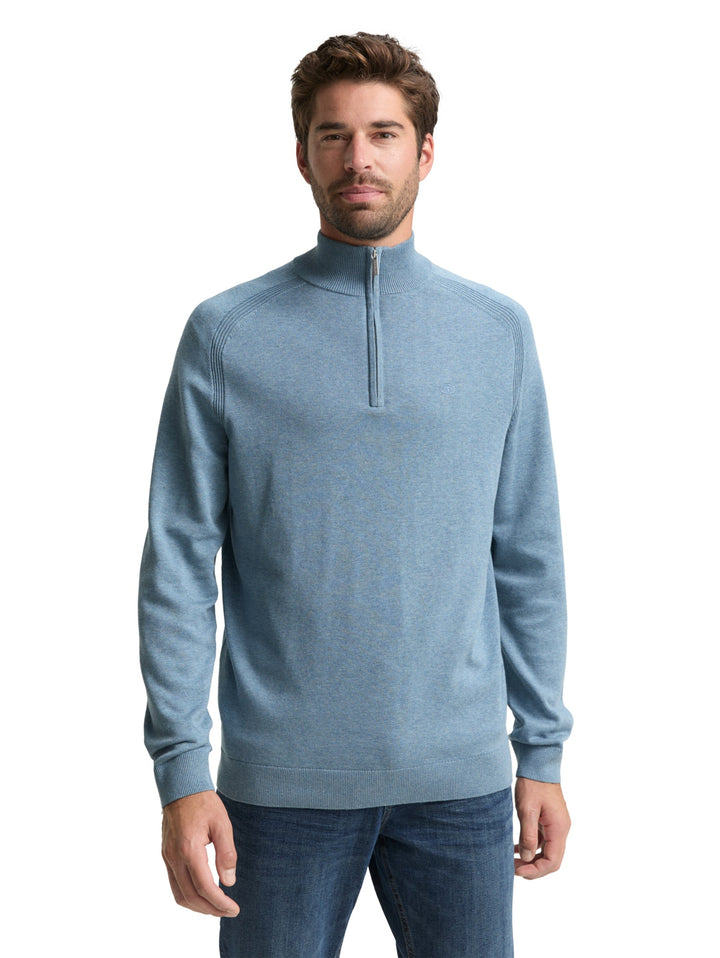 basic knit troyer, faded blue melange 39094 Bild 5
