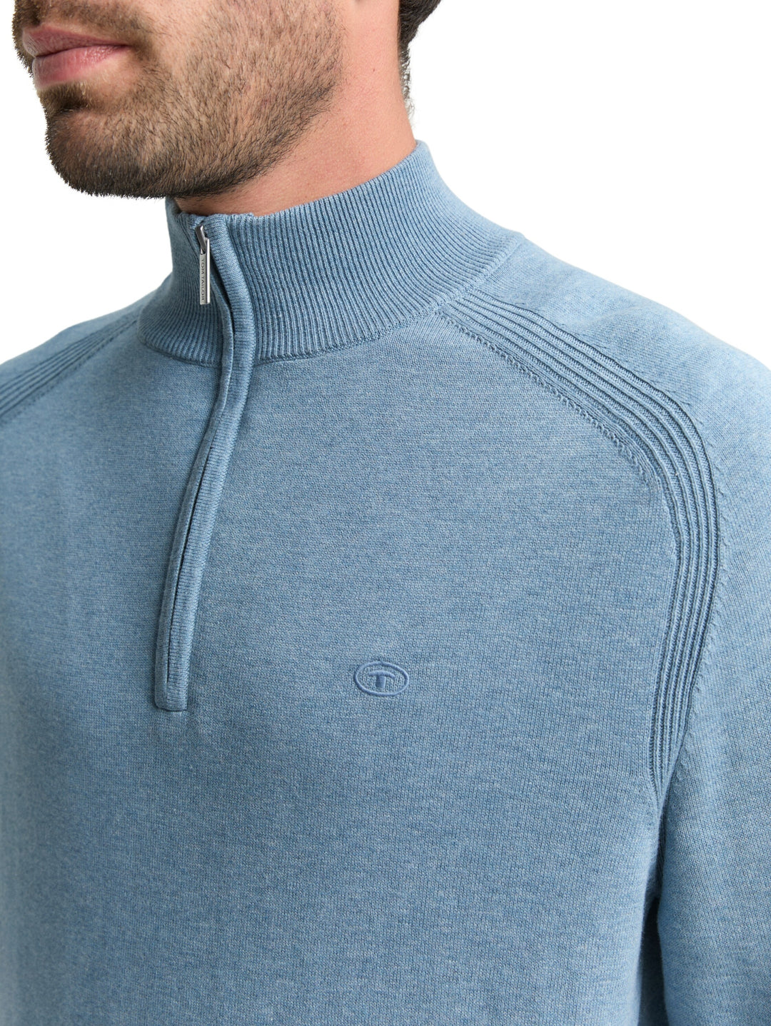 basic knit troyer, faded blue melange 39094 Bild 6