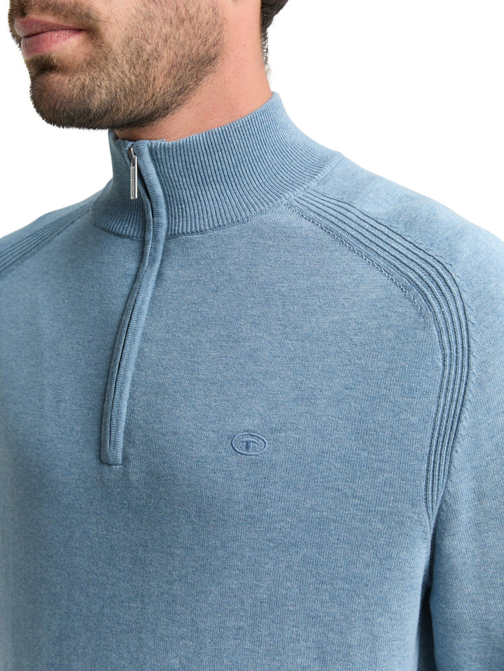 basic knit troyer, faded blue melange 39094 Bild 6