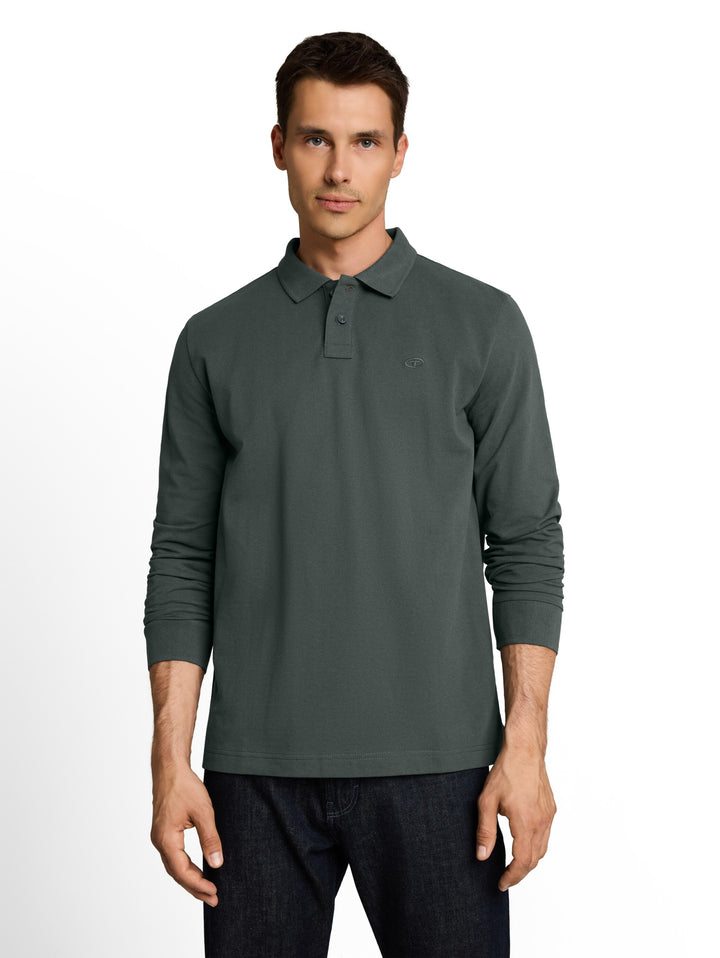 basic longsleeve polo, Darkest Olive 14406 Bild 12