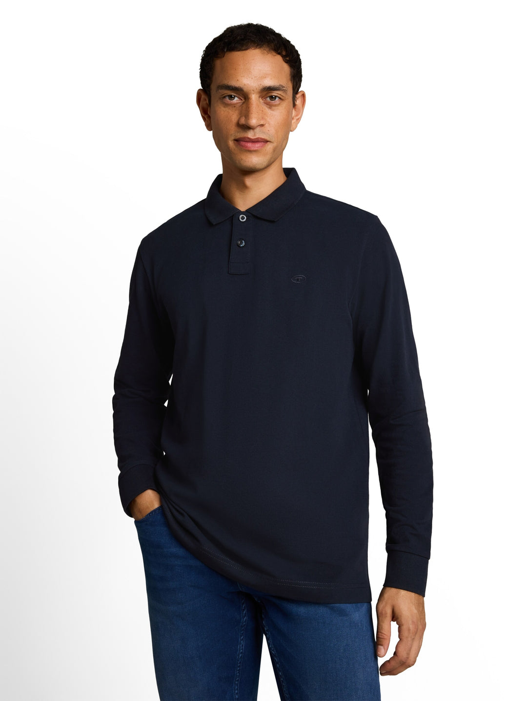 basic longsleeve polo, sky captain blue 10668 Bild 10