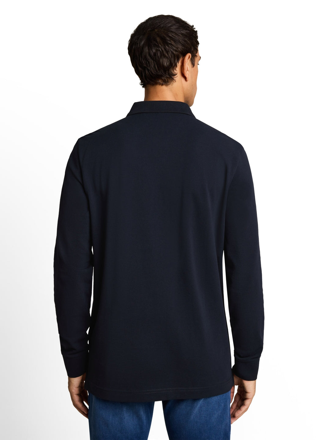 basic longsleeve polo, sky captain blue 10668 Bild 3