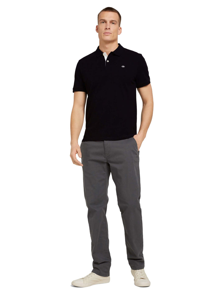 basic polo with contrast, Black 29999 Bild 3